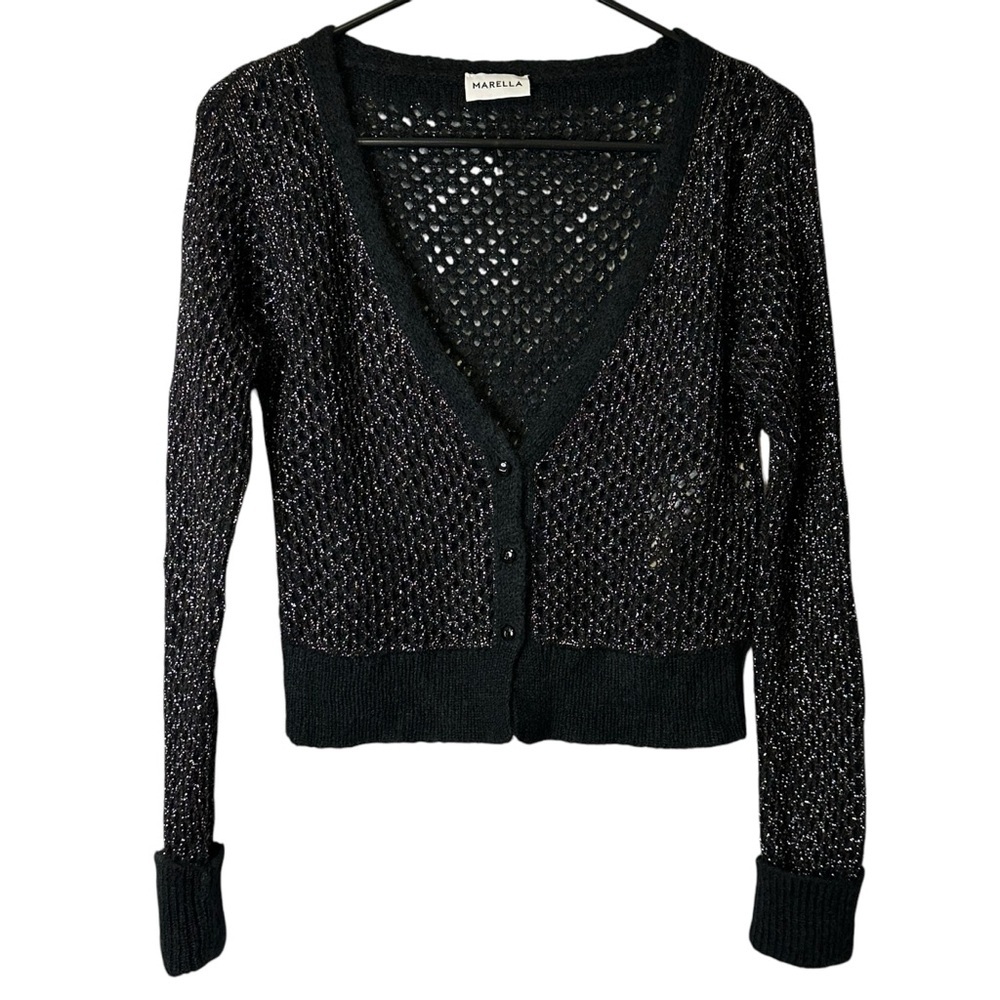 Marella Tony Cardigan Viscose Knit‎ V Neck Classy Designer Italy Women’s Medium